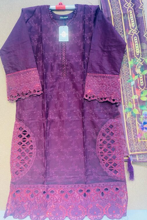 Red / Blue / Purple Dupatta - Image 3