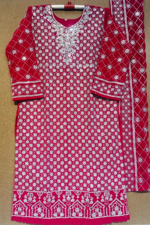 Deep Green / Pink / Dupatta