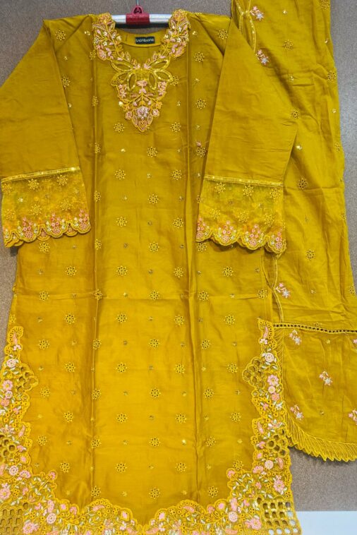 Yellow / Blue Dupatta - Image 3